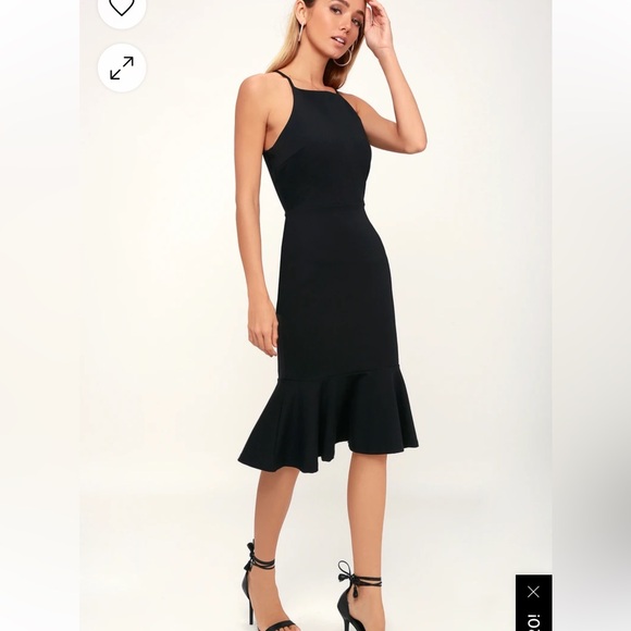 Lulus This Could Be Love Bodycon Midi Dress in Black, Size XSmall, EUC - Picture 13 of 16